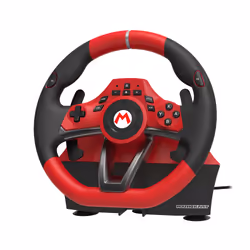 Hori Mario Kart Racing Wheel Pro Deluxe Noir, Rouge USB Volant + pédales Analogique Nintendo Switch