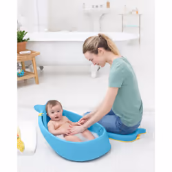 Skip Hop Moby Smart Sling 3-Stage Tub baignoire pour bébés Plastique Bleu - Vue supplémentaire 6