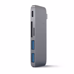 Satechi ST-TCUP, Gris, MicroSD (TransFlash), SD, USB 3.2 Gen 1 (3.1 Gen 1) Type-C, Aluminium, 84 mm, 27 mm