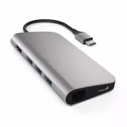 Satechi ST-TCMAM, USB 3.2 Gen 1 (3.1 Gen 1) Type-C, IEEE 802.3, IEEE 802.3ab, IEEE 802.3u, Gris, SD, HDMI, RJ-45, USB 3.2 Gen ...