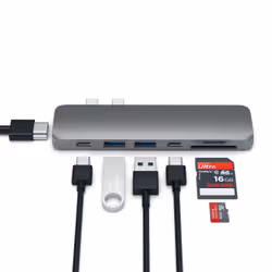 Satechi ST-CMBPM station d'accueil USB 3.2 Gen 1 (3.1 Gen 1) Type-C Gris