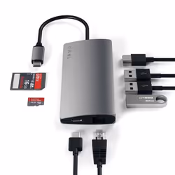 Satechi Multi-Port Adapter V2 Dock st. USB 3.2 Gen 1 (3.1 Gen 1) Type-C Gris - Vue supplémentaire 4