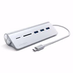 Satechi ST-TCHCRS, USB 3.2 Gen 1 (3.1 Gen 1) Type-C, Argent, MicroSD (TransFlash), SD, USB 3.2 Gen 1 (3.1 Gen 1) Type-A, Alum ...