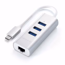 Satechi ST-TC2N1USB31AS, USB 3.2 Gen 1 (3.1 Gen 1) Type-C, IEEE 802.3, IEEE 802.3ab, IEEE 802.3u, Argent, RJ-45, USB 3.2 Gen  ...
