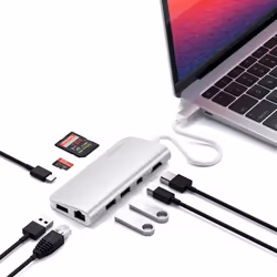 Satechi ST-TCMM8PAS station d'accueil Avec fil USB 3.2 Gen 1 (3.1 Gen 1) Type-C Argent - Vue supplémentaire 5