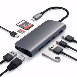 Satechi ST-TCMM8PAM station d'accueil USB 3.2 Gen 1 (3.1 Gen 1) Type-C Gris