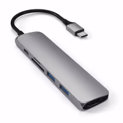 Satechi ST-SCMA2M, USB 3.2 Gen 1 (3.1 Gen 1) Type-C, 60 W, Argent, MicroSD (TransFlash), SD, HDMI, USB 3.2 Gen 1 (3.1 Gen 1)  ...