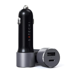 Satechi ST-TCPDCCM chargeur d'appareils mobiles Universel Gris Allume-cigare Charge rapide Auto