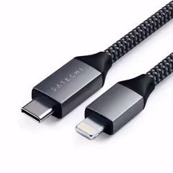 Satechi ST-TCL18M, 1,8 m, Lightning, USB C, Mâle, Mâle, Noir, Gris