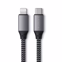 Satechi ST-TCL10M, 0,25 m, USB C, USB C/Lightning, 480 Mbit/s, Noir, Gris