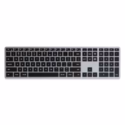 Satechi X3, Taille réelle (100 %), Bluetooth, QWERTY, Noir, Gris