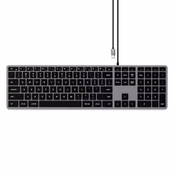 Satechi Slim W3, USB, QWERTY, Aluminium, Noir