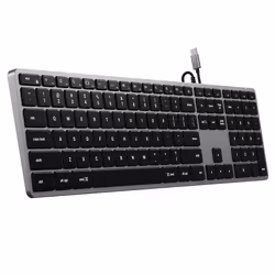 Satechi Slim W3 clavier USB QWERTY Anglais Aluminium, Noir