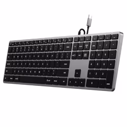 Satechi Slim W3 clavier USB QWERTY Anglais Aluminium, Noir
