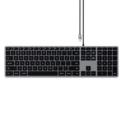 Satechi Slim W3 clavier USB QWERTZ Allemand Noir, Gris