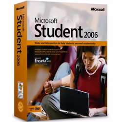 Microsoft Student 2006, Education, 850 Mo, 256 Mo, Pentium 500-MHz, PC, Microsoft Office 2003 / XP