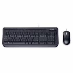 Microsoft Wired Desktop 600, DE, Avec fil, USB, QWERTZ, Noir, Souris incluse