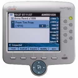 Cisco Unified IP Phone 7975G Identification de l'appelant Noir, Argent