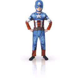 Rubie's Déguisement Classique Captain America - Taille M, Mâle, M, Bleu, Rouge, Polyester, 5 an(s), 6 an(s)