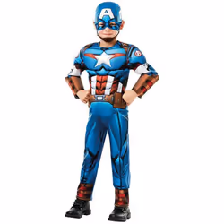 Déguisement Captain America Garçon - Avengers - Modèle Personnage Fiction - Bleu Blanc - Polyester