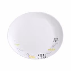 Luminarc Friends Time, Assiette de dîner, Rond, Vitrocéramique, Blanc, 30 cm