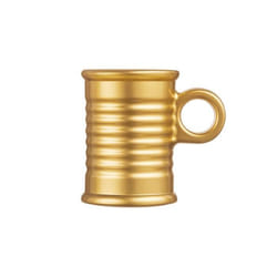 Tasses en verre trempé 9cl - LUMINARC - Lot de 6 - Couleur Or - Compatible lave-vaisselle - Forme cylindrique