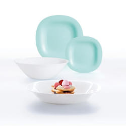 Service de table 19 pièces Carine Light Turquoise & White Luminarc