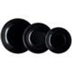 Luminarc Assietes Zelie Noir verre 18 Pièces