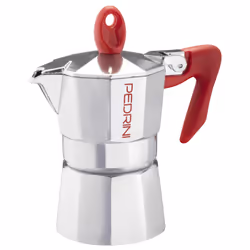 Pedrini 9081-0, Cafetière à moka, Rouge, Acier inoxydable, Aluminium, 1 tasses, 65 mm, 125 mm