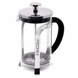 Pedrini 02CF107, Presse française, 0,6 L, Acier inoxydable, Transparent, Acier inoxydable, Verre trempé, Verre, 100 mm