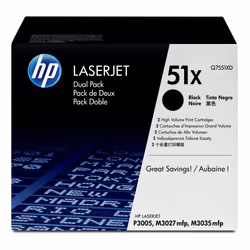HP 51X pack de 2 toners LaserJet noir grande capacité authentiques, 26000 pages, Noir, 2 pièce(s)