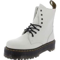 Bottes Femme Dr. Martens Polished Smooth Blanc en Cuir Résistant à lUsure