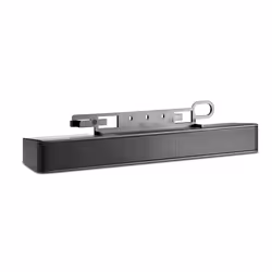 HP Barre de haut-parleurs pour écrans LCD, 2.0 canaux, 2,6 W, 6 Ohm, Noir, Avec fil, USB 5V (DC), 0.5 A
