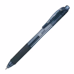 Pentel EnerGel-X, Stylos rétractables à encre gel, Noir, Noir, Plastique, Rond, Ambidextre