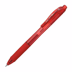 Pentel EnerGel-X, Stylos rétractables à encre gel, Rouge, Rouge, Plastique, Rond, Ambidextre