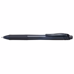 Pentel Energel X 1.0, Stylo à bille retractable avec clip, Noir, Noir, Plastique, 1 mm, Ambidextre