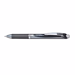 Pentel BL80-AX, Stylo à bille retractable avec clip, Noir, Noir, 1 mm, Moyen, Ambidextre