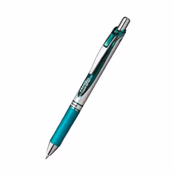 Pentel EnerGel Xm, Stylos rétractables à encre gel, Turquoise, Argent, Turquoise, Plastique, Caoutchouc, Rond, 0,35 mm