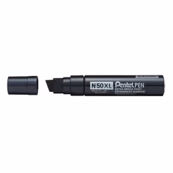 Pentel N50XL, Noir, Pointe biseautée, Noir, Métal, 70 m, Carton, Verre, Métal, Papier, Plastique, Caoutchouc, Bois
