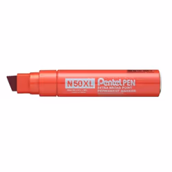 Pentel N50XL, Rouge, Pointe biseautée, Rouge, Métal, 70 m, Carton, Verre, Métal, Papier, Plastique, Caoutchouc, Bois