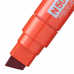 Pentel N50XL marqueur indélébile Pointe biseautée Rouge 6 pièce(s)