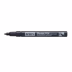 Pentel N50S, 1 pièce(s), Noir, Pointe ogive, Noir, Argent, Aluminium, Rond