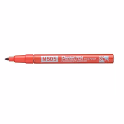 Pentel N50S, 1 pièce(s), Rouge, Pointe ogive, Rouge, Argent, Aluminium, Rond