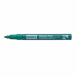 Pentel N50S, 1 pièce(s), Vert, Pointe ogive, Vert, Argent, Aluminium, Rond