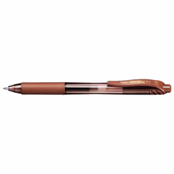 Pentel EnerGel X, Stylo à bille retractable avec clip, Marron, Marron, Plastique, 0,7 mm, Ambidextre