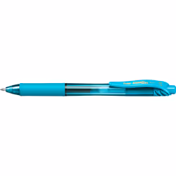 Pentel EnerGel X, Stylo à bille retractable avec clip, Turquoise, Turquoise, Plastique, 0,7 mm, Ambidextre