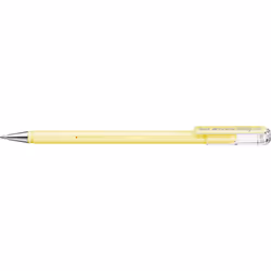 Pentel Hybrid Milky, Stylos à encre gel avec bouchon, Jaune, Acier inoxydable, Jaune, Rond, Pour droitier, 0,8 mm