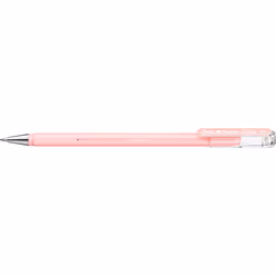 Pentel Hybrid Milky, Stylos à encre gel avec bouchon, Rose, Rose, Acier inoxydable, Rond, Pour droitier, 0,8 mm