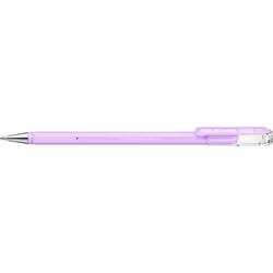 Pentel Hybrid Milky, Stylos à encre gel avec bouchon, Violet, Acier inoxydable, Violet, Rond, Pour droitier, 0,8 mm