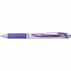 Pentel Energel BL77, Stylos rétractables à encre gel, Lilas, Lilas, Argent, Rond, 0,7 mm, Encre à base d'eau